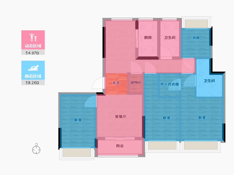 浙江省-湖州市-凤栖雲庐-102.77-户型库-动静分区