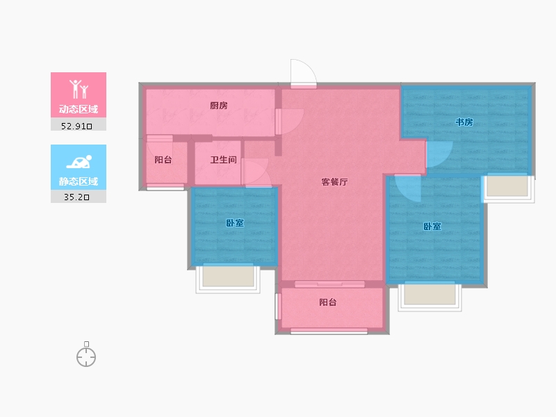 宁夏回族自治区-银川市-颐和香醍湾-79.00-户型库-动静分区