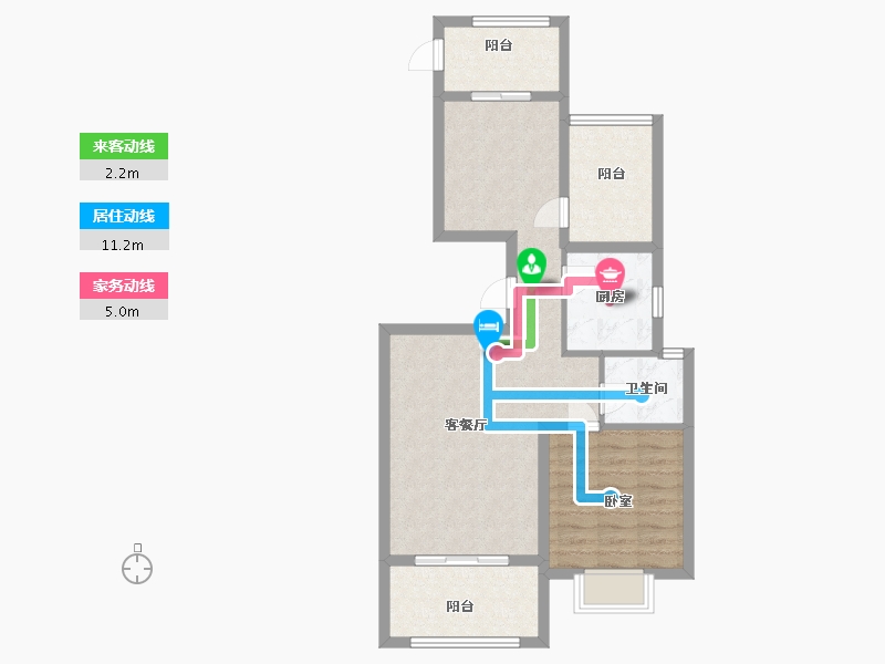 江苏省-苏州市-新城红树湾-72.00-户型库-动静线