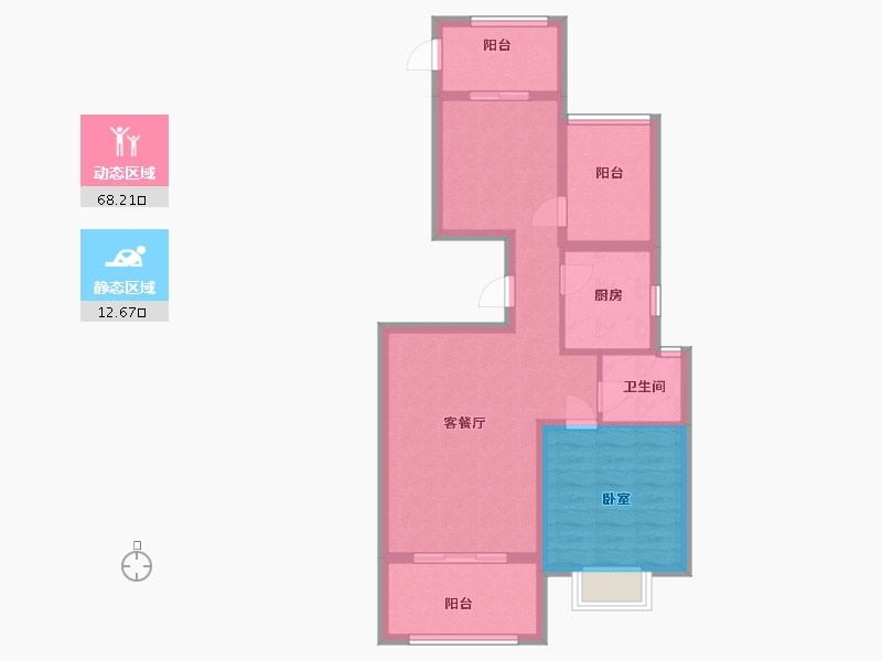 江苏省-苏州市-新城红树湾-72.00-户型库-动静分区