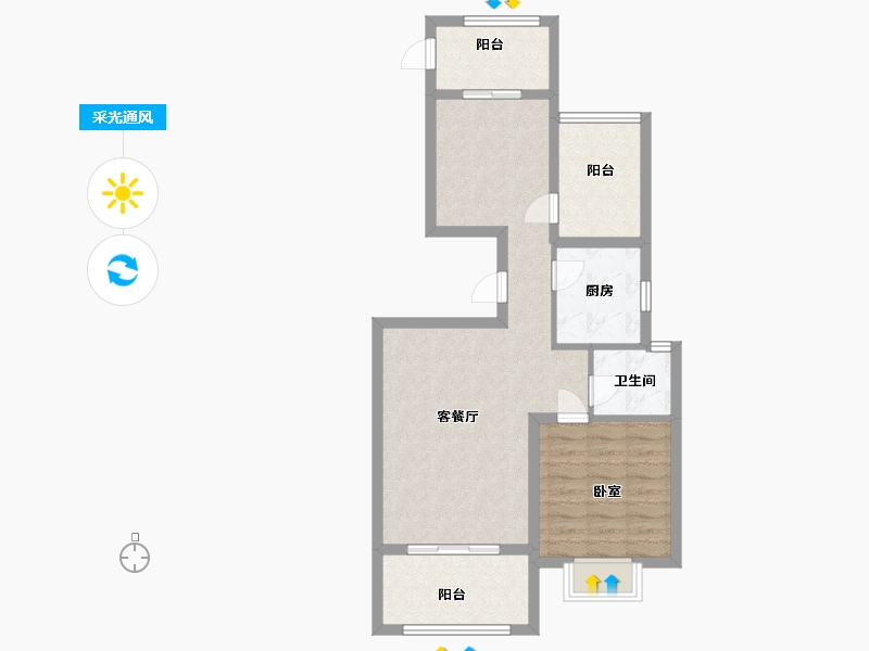 江苏省-苏州市-新城红树湾-72.00-户型库-采光通风