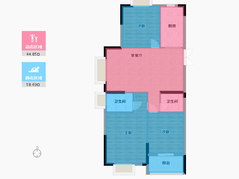 江苏省-淮安市-中环时代-94.40-户型库-动静分区