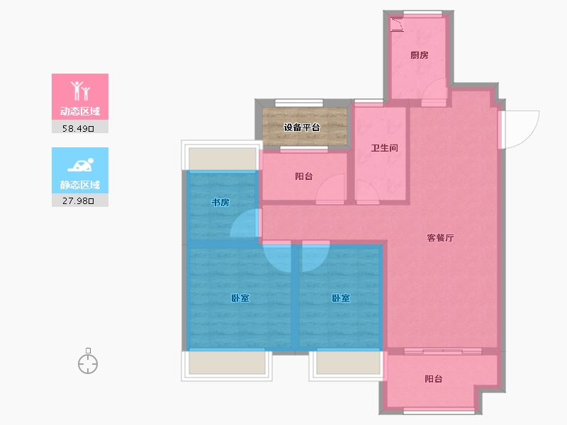 安徽省-合肥市-文一陶冲湖城市广场-80.00-户型库-动静分区