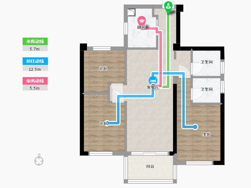 福建省-福州市-中庚香匯融江-71.05-户型库-动静线