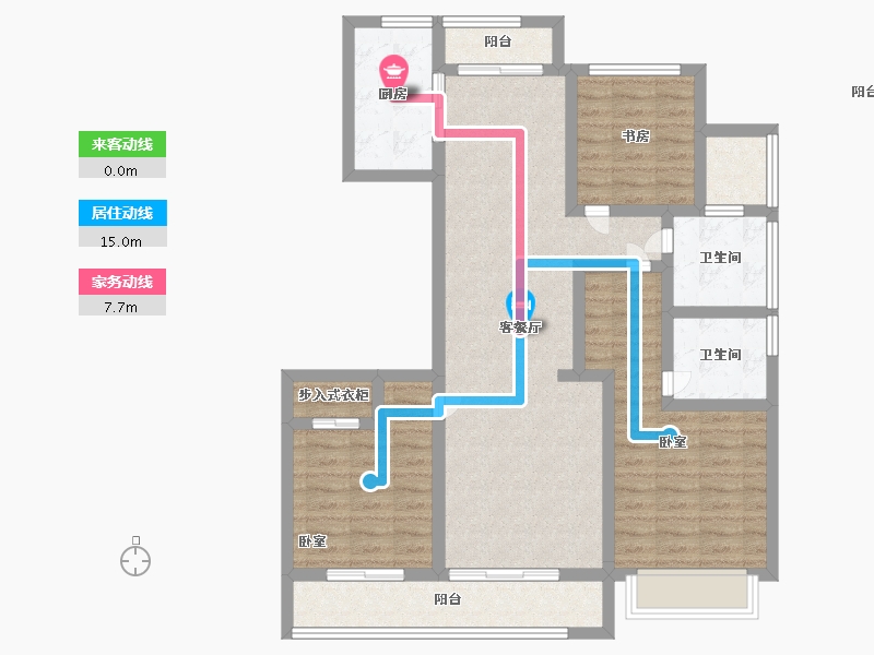 浙江省-宁波市-绿城金地·巧园-96.00-户型库-动静线