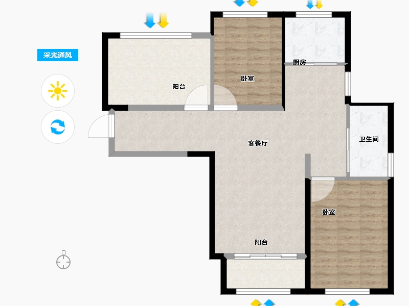 江苏省-宿迁市-东方逸品花苑-99.01-户型库-采光通风