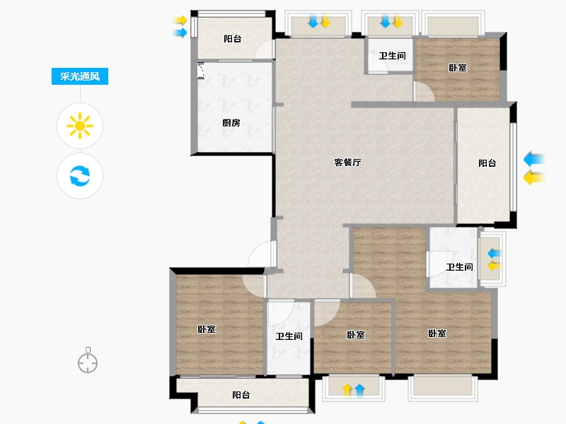 浙江省-丽水市-温溪首府-142.00-户型库-采光通风