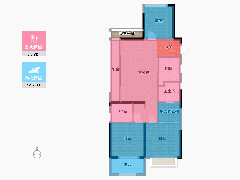 浙江省-宁波市-万科·东潮之滨-86.99-户型库-动静分区