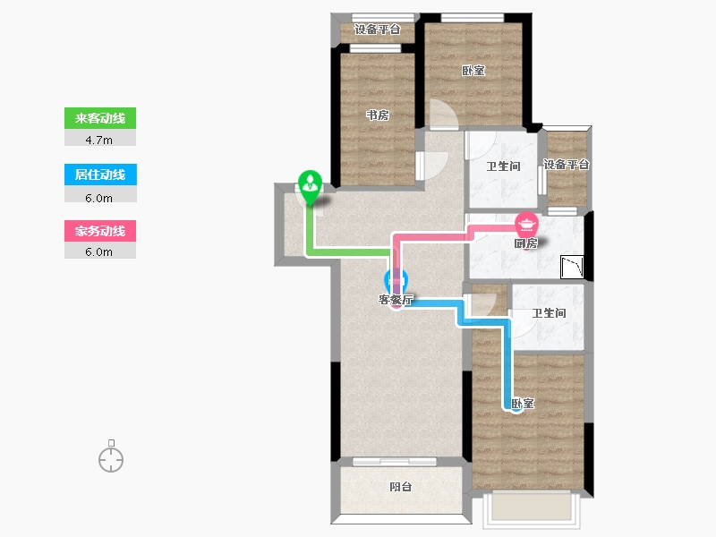 浙江省-杭州市-融创森与海之城-77.44-户型库-动静线