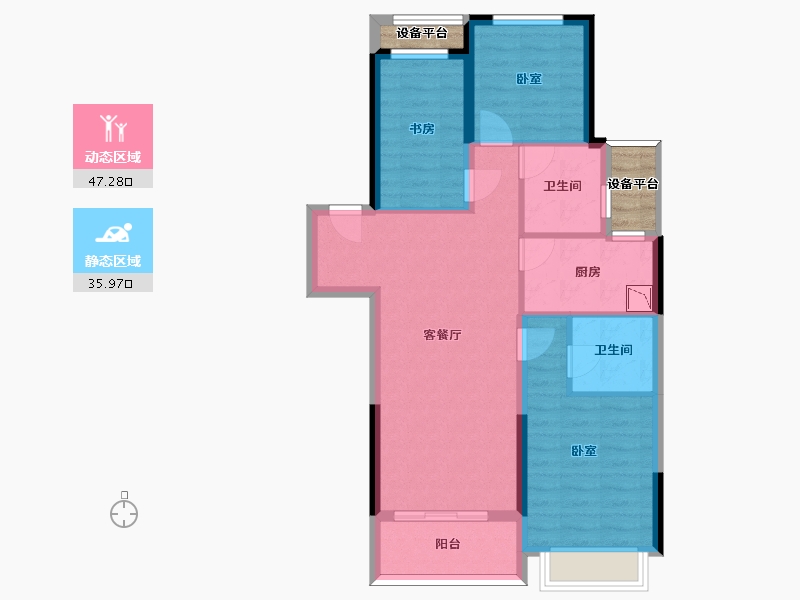 浙江省-杭州市-融创森与海之城-77.44-户型库-动静分区