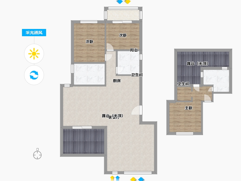 安徽省-宿州市-彼岸星城·融耀-109.01-户型库-采光通风