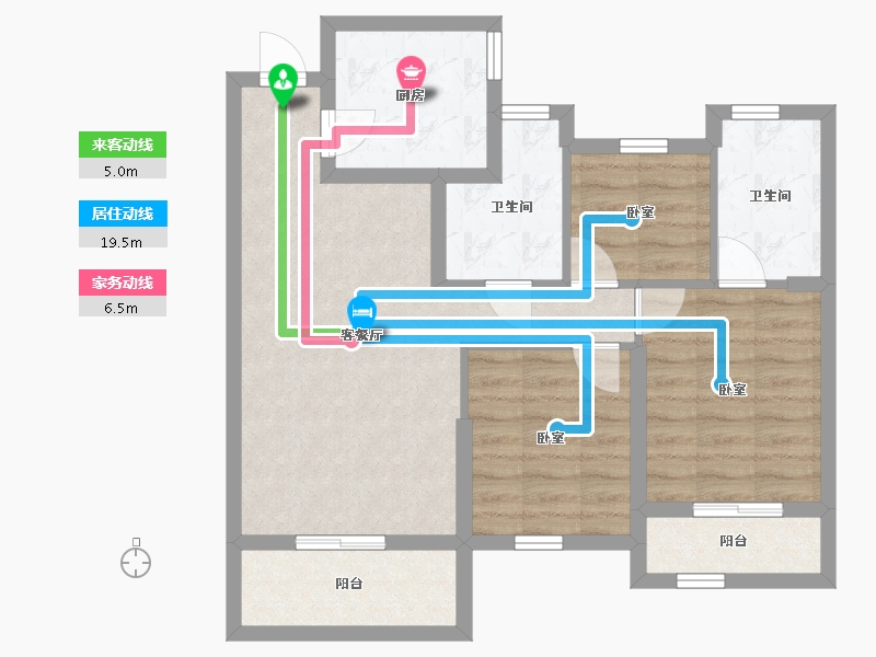 浙江省-嘉兴市-大众嘉园-72.58-户型库-动静线