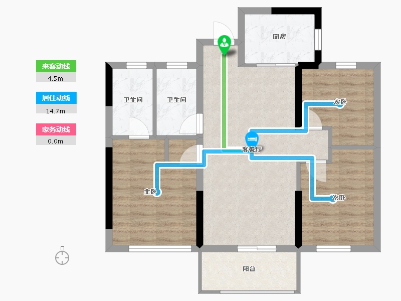 福建省-宁德市-福安世茂云颂-71.00-户型库-动静线