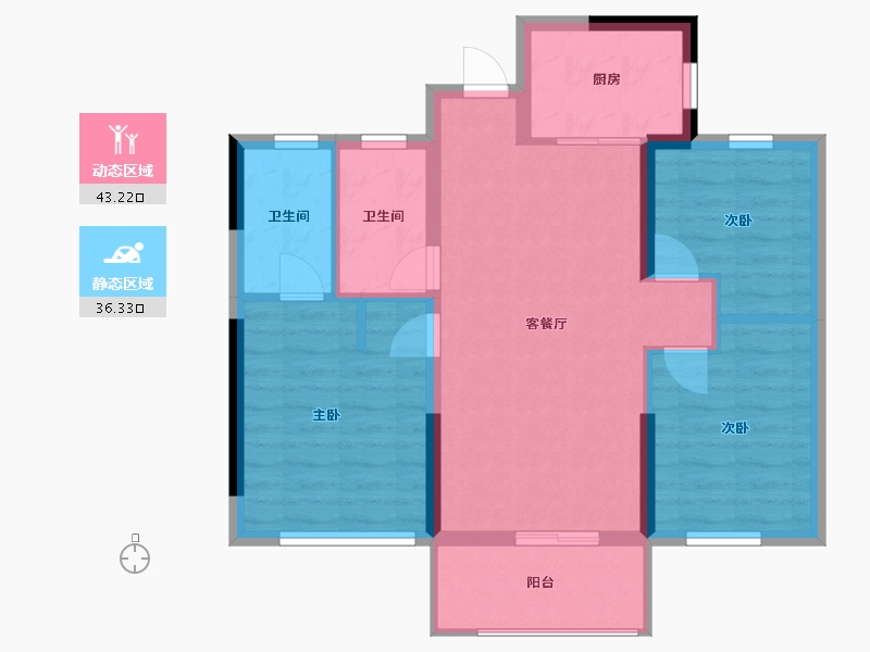 福建省-宁德市-福安世茂云颂-71.00-户型库-动静分区