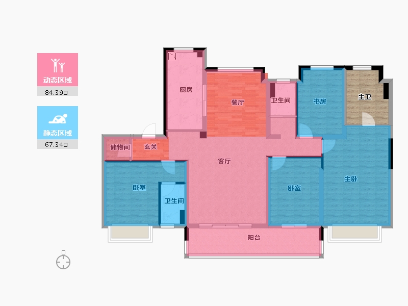 江苏省-盐城市-碧桂园世纪云谷-144.00-户型库-动静分区