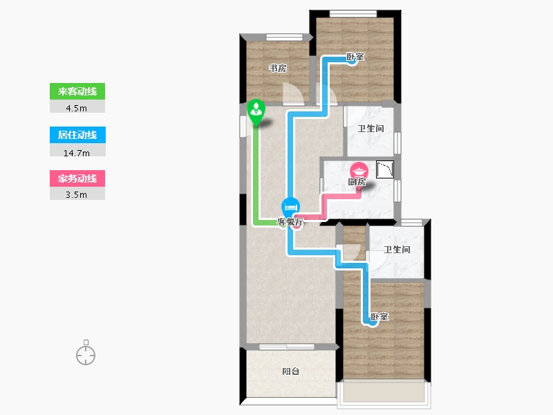 浙江省-杭州市-融创森与海之城-72.58-户型库-动静线