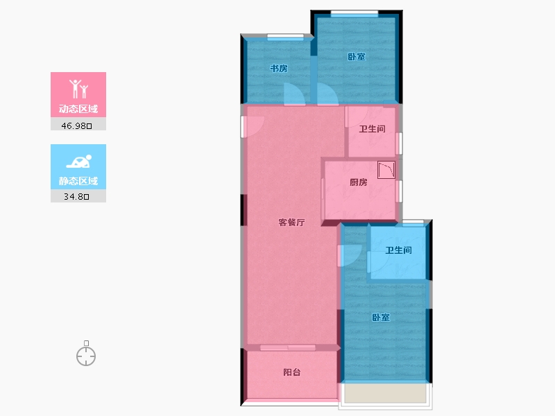 浙江省-杭州市-融创森与海之城-72.58-户型库-动静分区