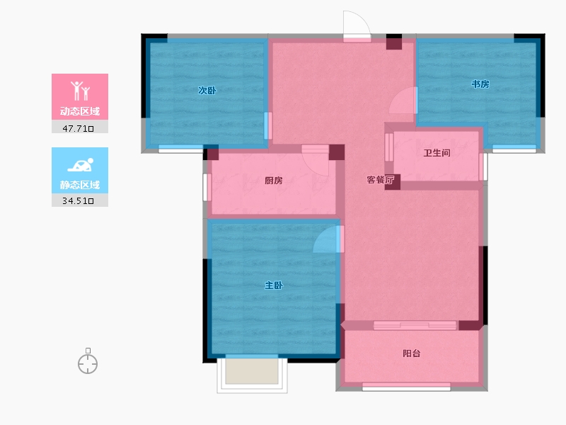 江苏省-淮安市-立孚悦府-72.00-户型库-动静分区