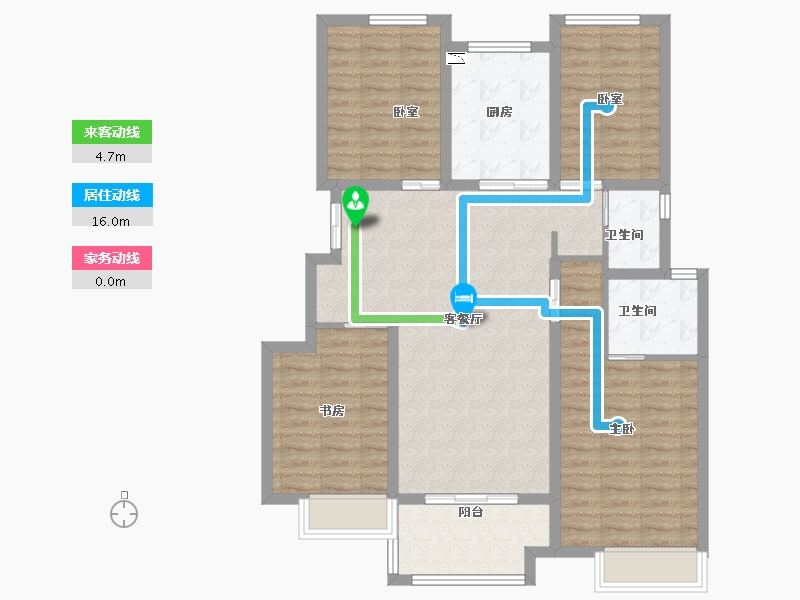 安徽省-合肥市-万科苏高新中央公园-104.00-户型库-动静线