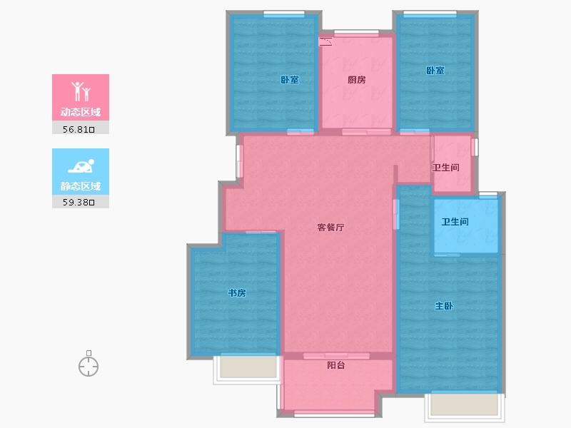 安徽省-合肥市-万科苏高新中央公园-104.00-户型库-动静分区