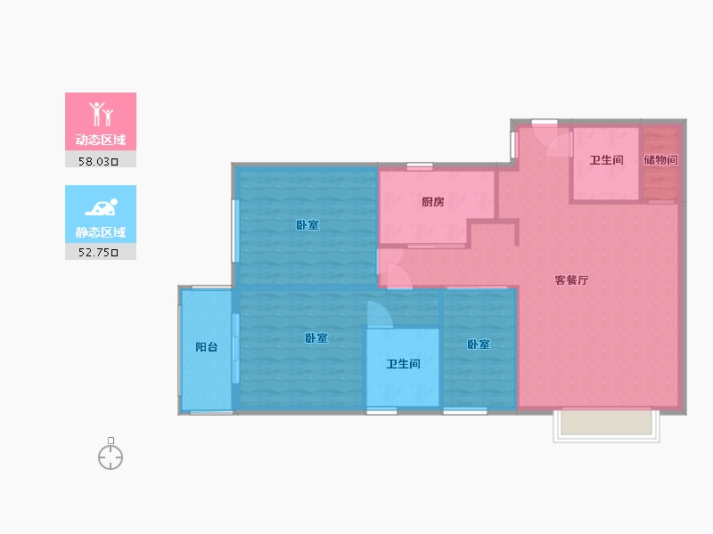 浙江省-温州市-金色小镇-101.77-户型库-动静分区