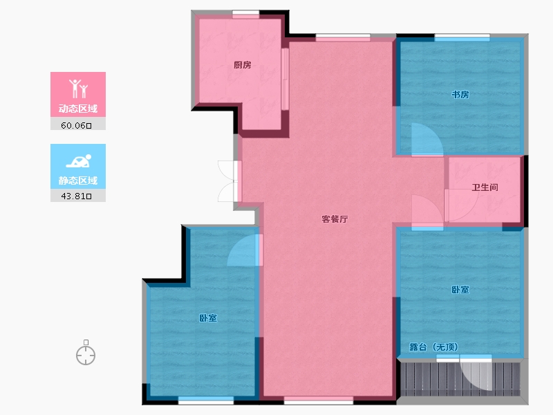 宁夏回族自治区-银川市-舜天润泽府-98.00-户型库-动静分区