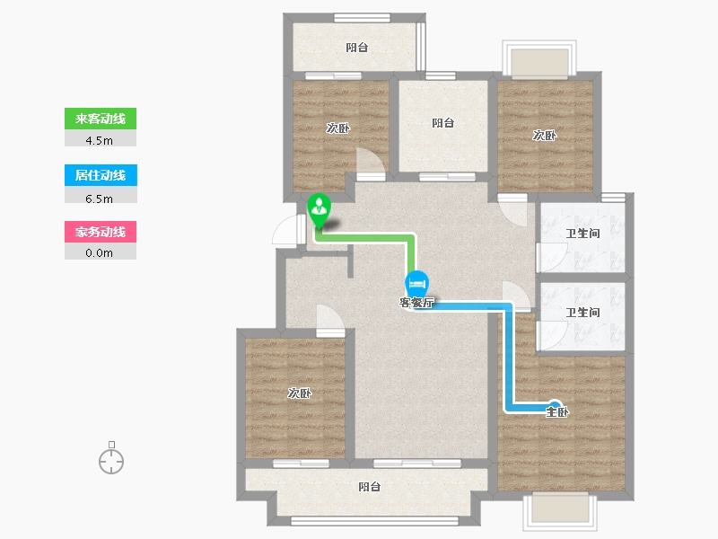 江苏省-淮安市-紫金公馆-104.00-户型库-动静线