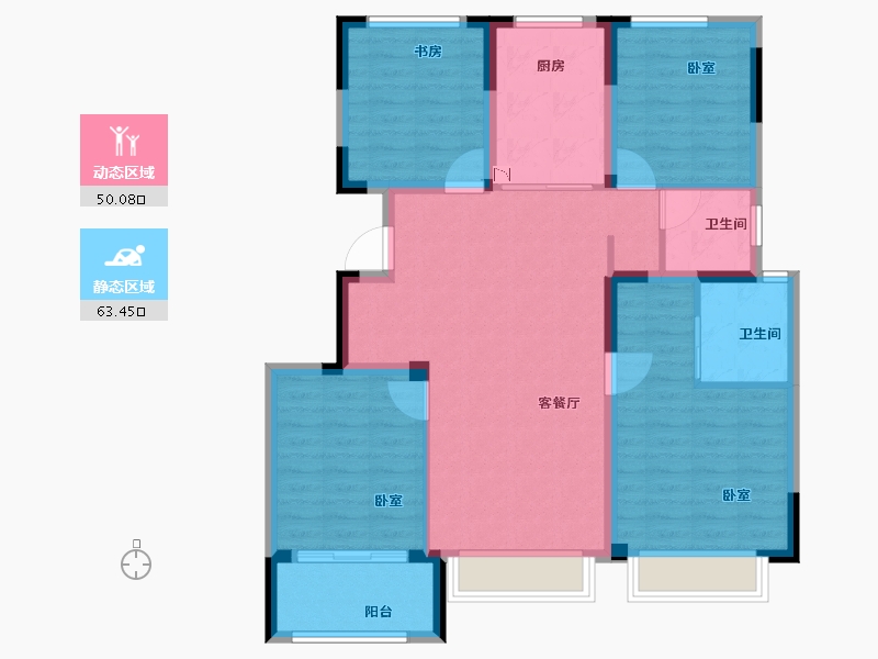 浙江省-宁波市-江山万里五期NEW YORKER-102.00-户型库-动静分区