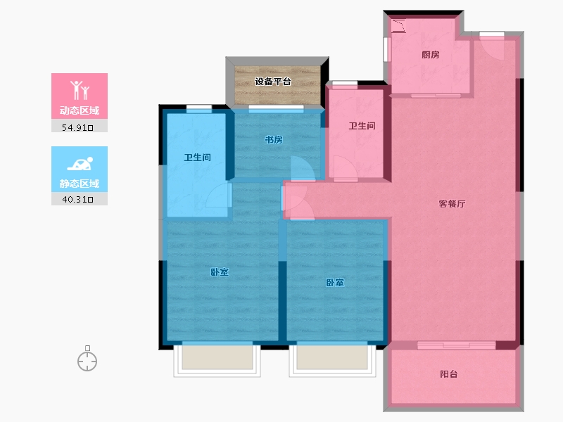 浙江省-湖州市-卓越杭州湾中心-88.00-户型库-动静分区