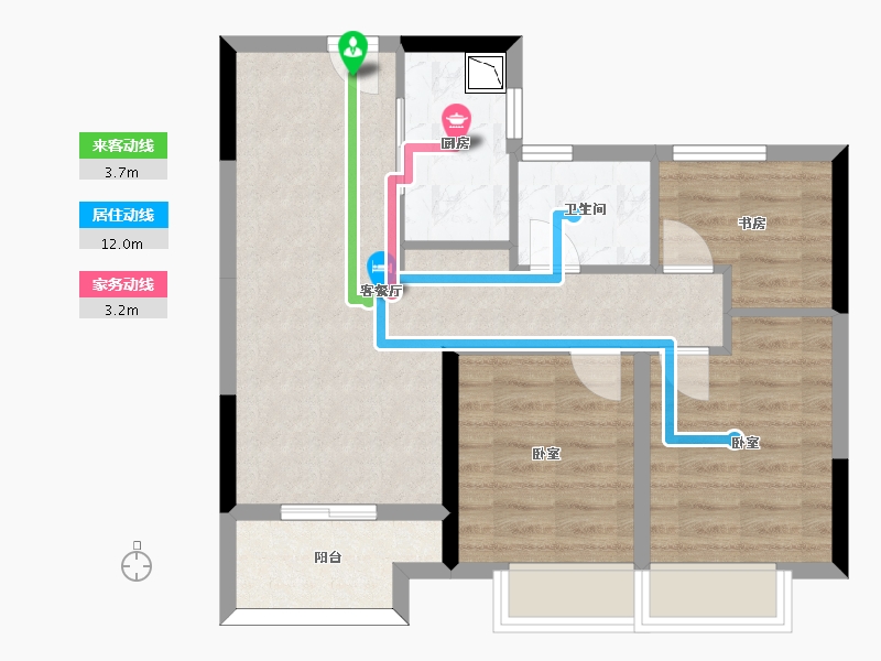 浙江省-杭州市-融创悦融湾-63.26-户型库-动静线