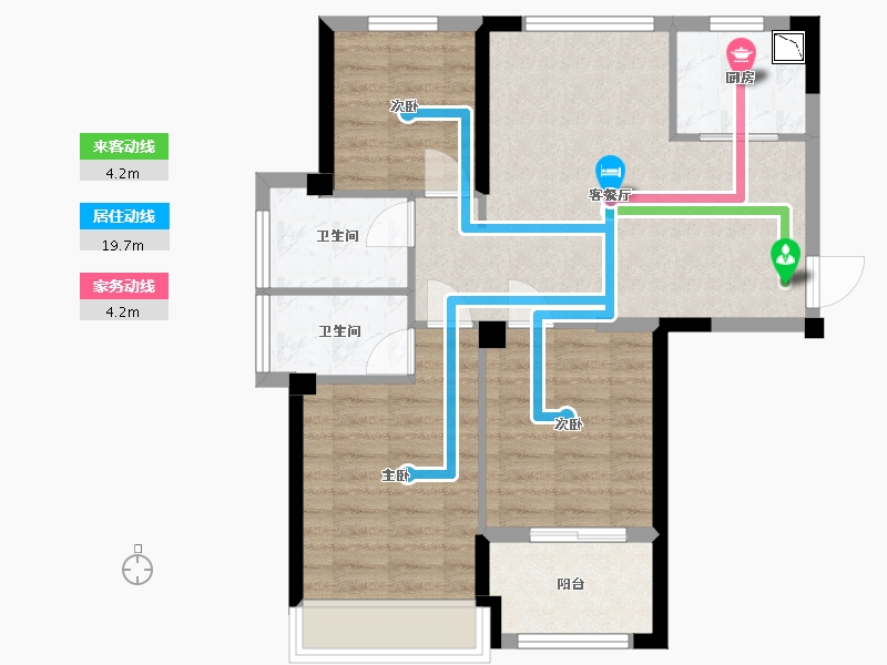 福建省-福州市-世茂福晟滨江时代-71.00-户型库-动静线