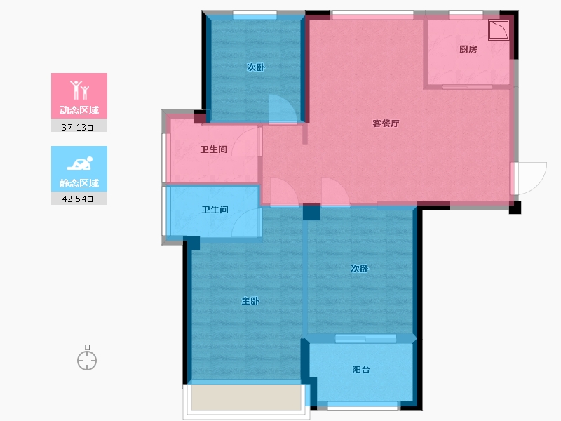 福建省-福州市-世茂福晟滨江时代-71.00-户型库-动静分区