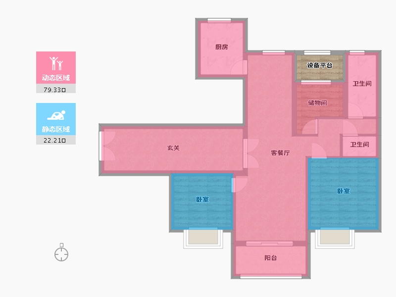 浙江省-湖州市-惠丰悦君府-92.83-户型库-动静分区