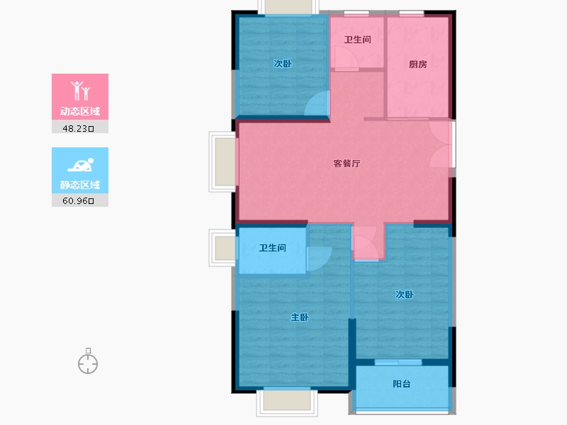 江苏省-淮安市-中环时代-99.38-户型库-动静分区