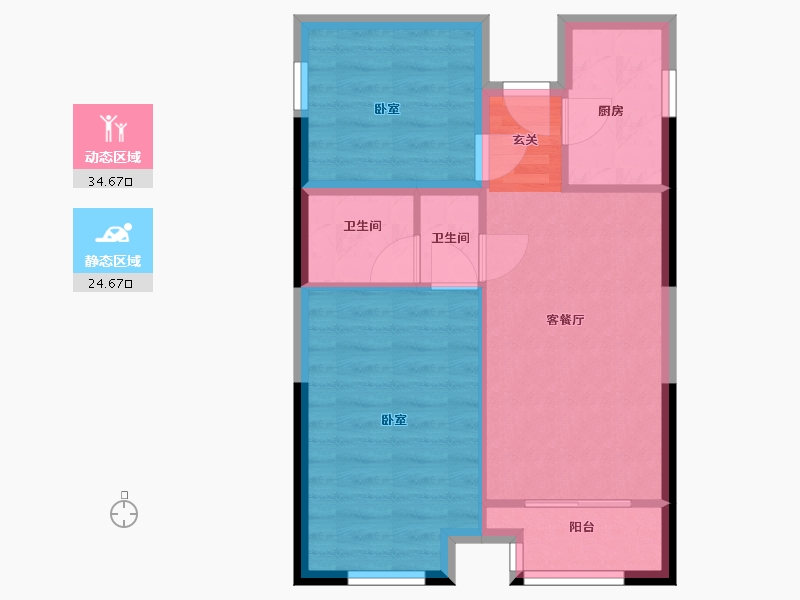 浙江省-嘉兴市-福晟天地-53.00-户型库-动静分区