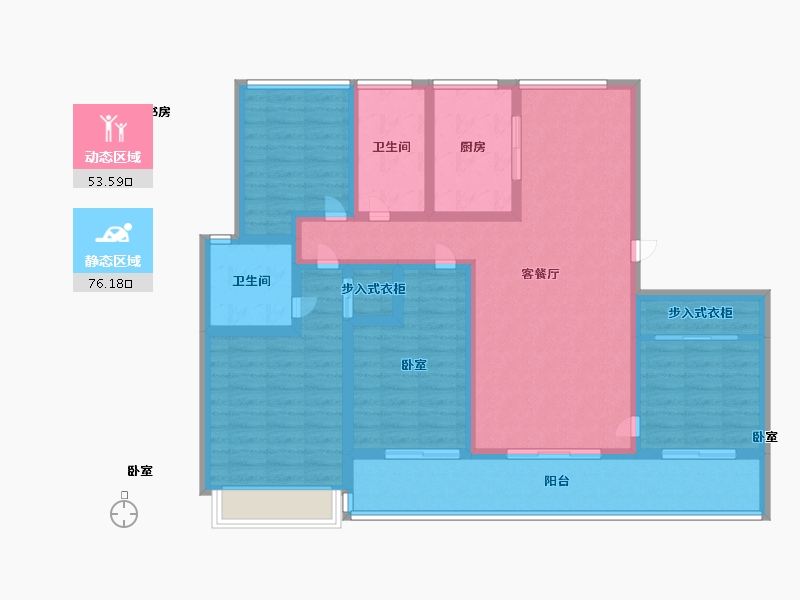 浙江省-宁波市-绿城金地·巧园-114.25-户型库-动静分区