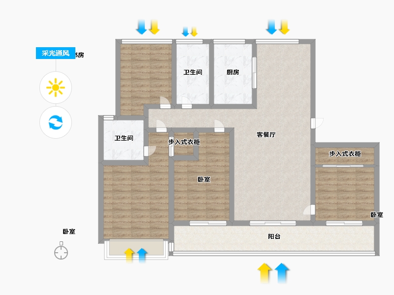 浙江省-宁波市-绿城金地·巧园-114.25-户型库-采光通风