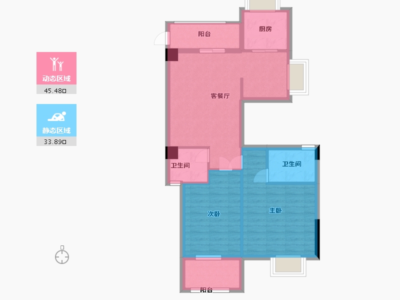 福建省-宁德市-屏南花亭小区-70.61-户型库-动静分区