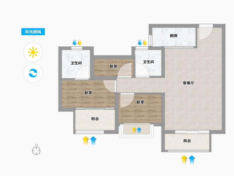 福建省-福州市-中海锦江城-71.01-户型库-采光通风