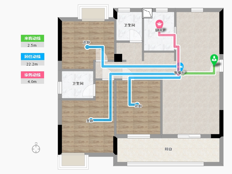 福建省-宁德市-金禾·五福雅居-90.87-户型库-动静线