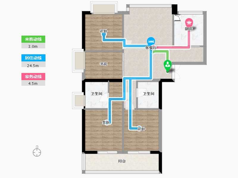 福建省-福州市-富闽时代广场·君座-98.00-户型库-动静线