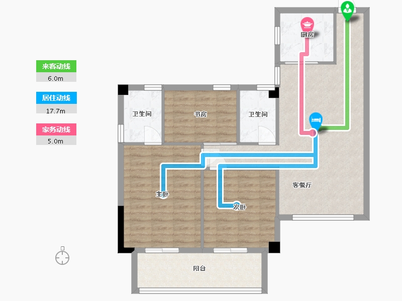 福建省-宁德市-屏南花亭小区-88.28-户型库-动静线