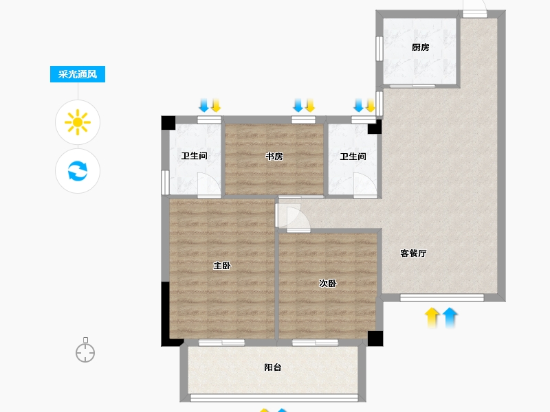 福建省-宁德市-屏南花亭小区-88.28-户型库-采光通风