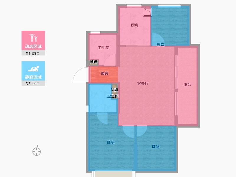 浙江省-湖州市-海湾新城-79.65-户型库-动静分区