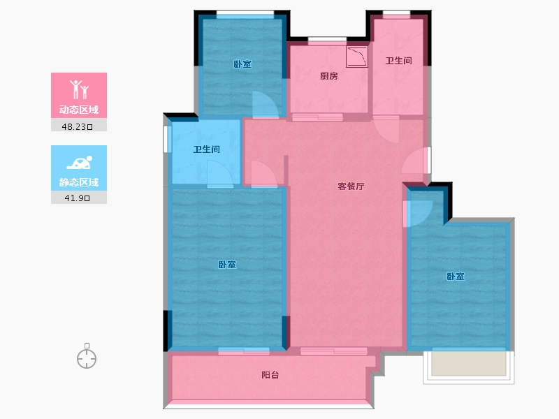 浙江省-杭州市-融创森与海之城-80.04-户型库-动静分区