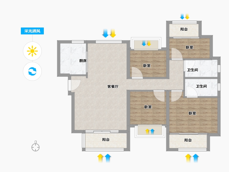 福建省-福州市-中海锦江城-92.01-户型库-采光通风