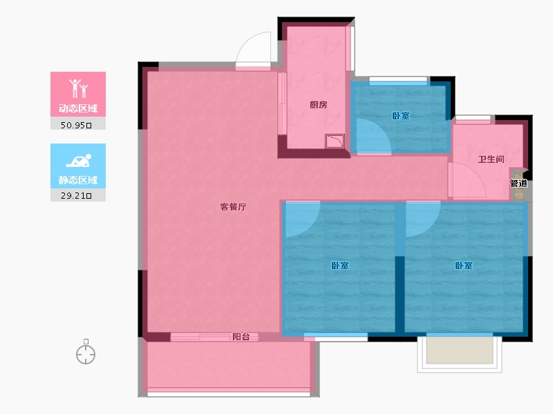 浙江省-湖州市-海湾新城-72.00-户型库-动静分区