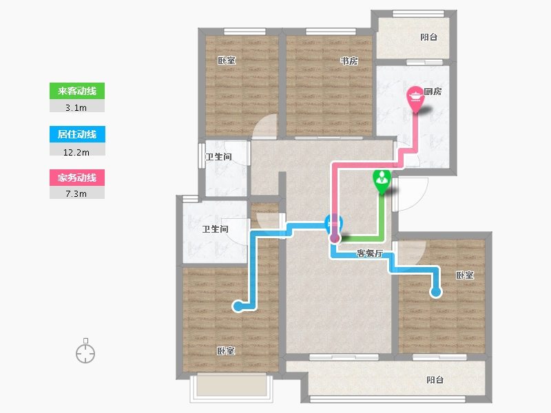 浙江省-宁波市-雅戈尔壹号-112.00-户型库-动静线