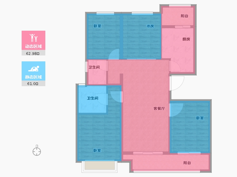 浙江省-宁波市-雅戈尔壹号-112.00-户型库-动静分区