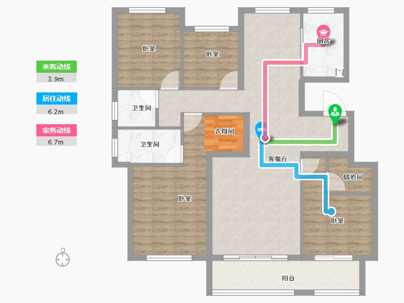 浙江省-金华市-中天东方诚品-111.00-户型库-动静线